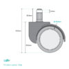 Friction Castors Grey (Set of 5) - Image 3